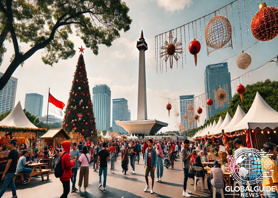 Monas Ramai Dengan pengunjung